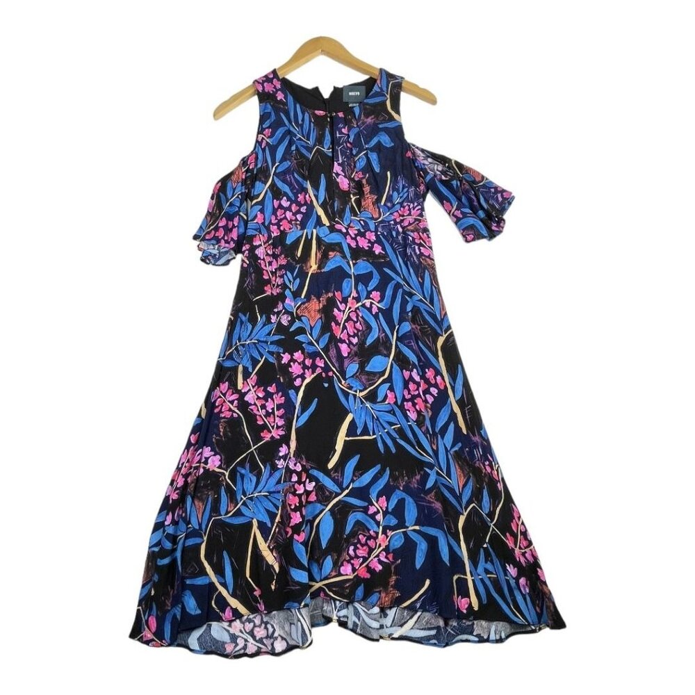 Anthropologie Maeve Floral Print Cold Shoulder Elia Dress size 4 Multicolor